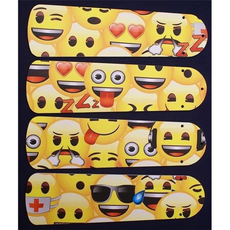 Emblem 42 in. New Emoji Ceiling Fan Blades; Yellow EM983708